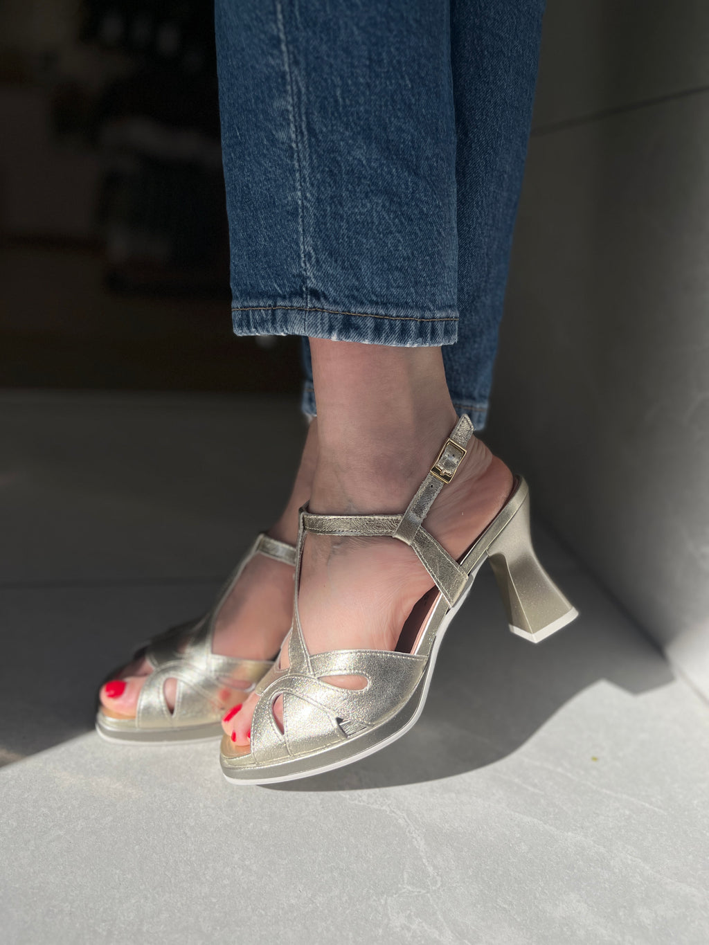 Sandalia con tacón Pitillos