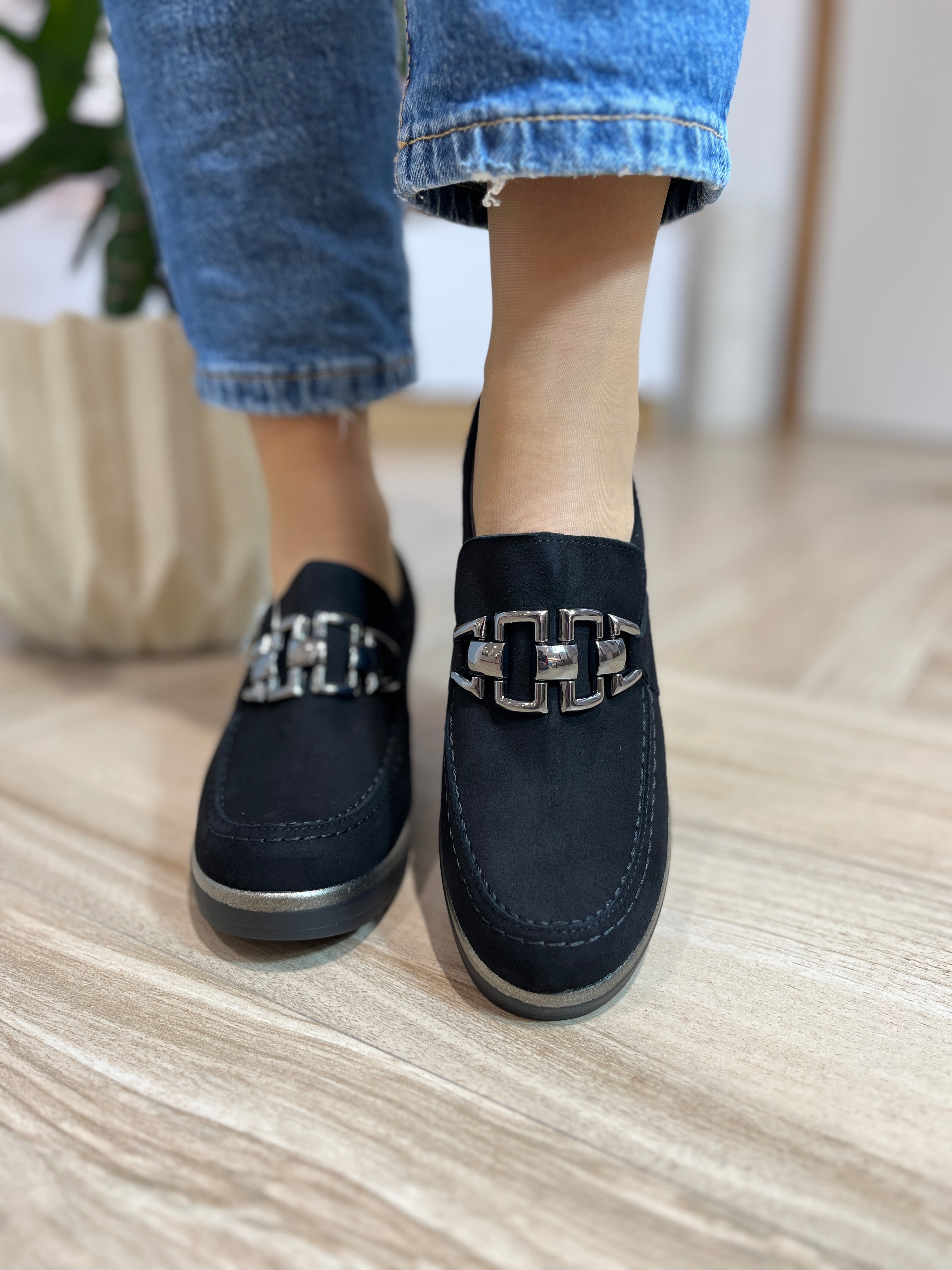 Zapatos Cuña Hebilla Pitillos