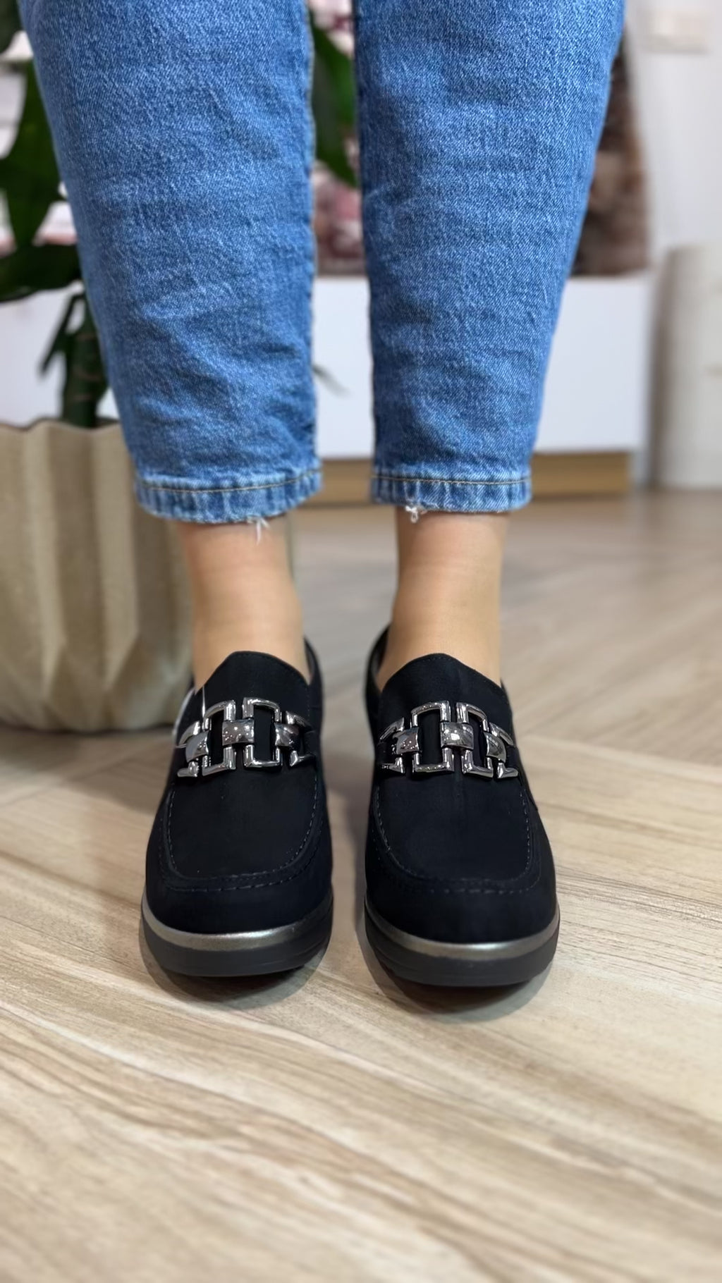 Zapatos Cuña Hebilla Pitillos